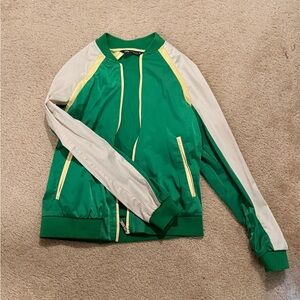 Green and White Track Jacket